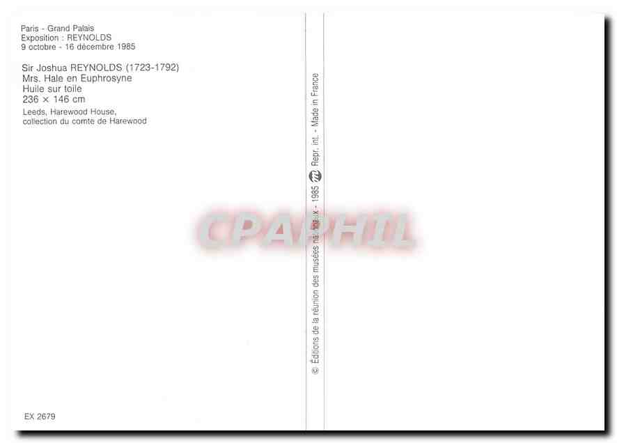 CPM Paris Grand Palasis Sir Joshua Reynolds (1723 1792) — Back