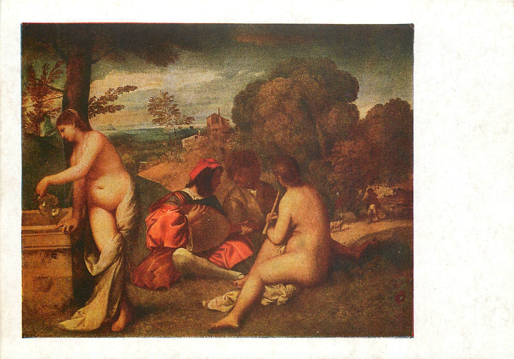 CPM National Gallery Giorgio Barbarelli Le Giorgone (1478 1510) Le Concert Champetre