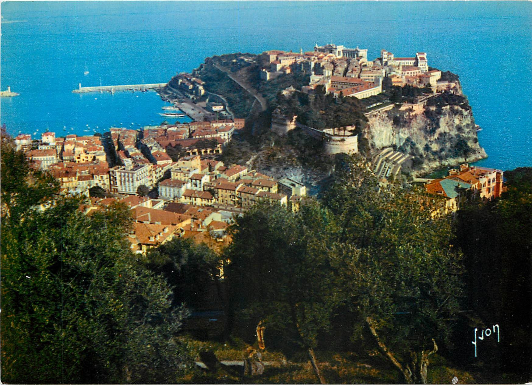 CPM Couleurs et Lumiere de France Domaine les Colombieres Menton (A M) france Le Rocher de Monaco