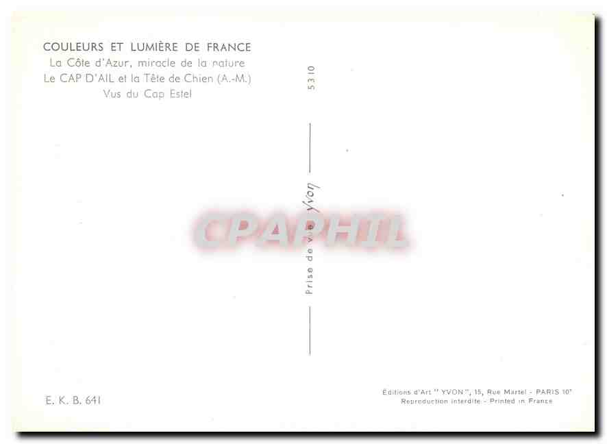 CPM Couleurs et Lumiere de France La Cote d'Azur miracle de la nature Le Cap d'Ail et la tete de Chi — Rückseite