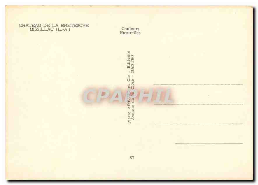 CPM Chateau de la Bretesche Missillac (L A) — Back