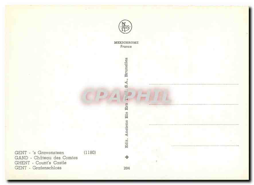 CPM Gand Chateau des Comtes — Back
