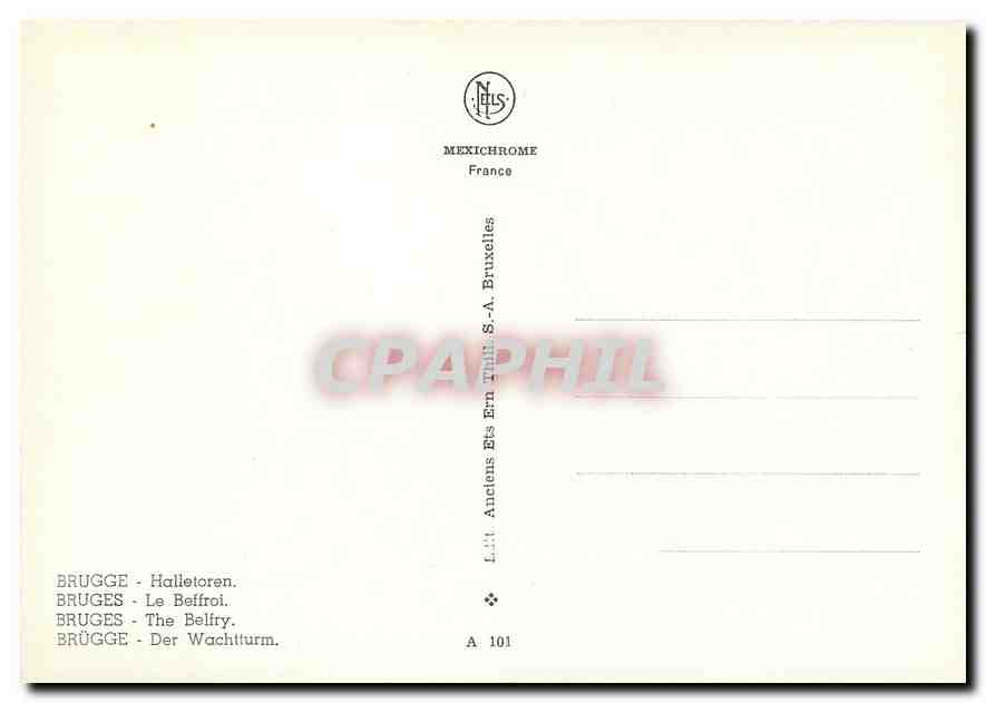 CPM Bruges Le Belfroi — Rückseite