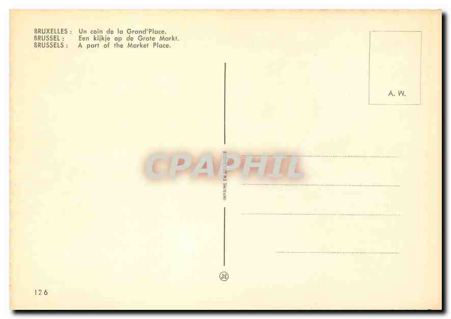 CPM Bruxelles Un coin de la Grand Place — Rückseite