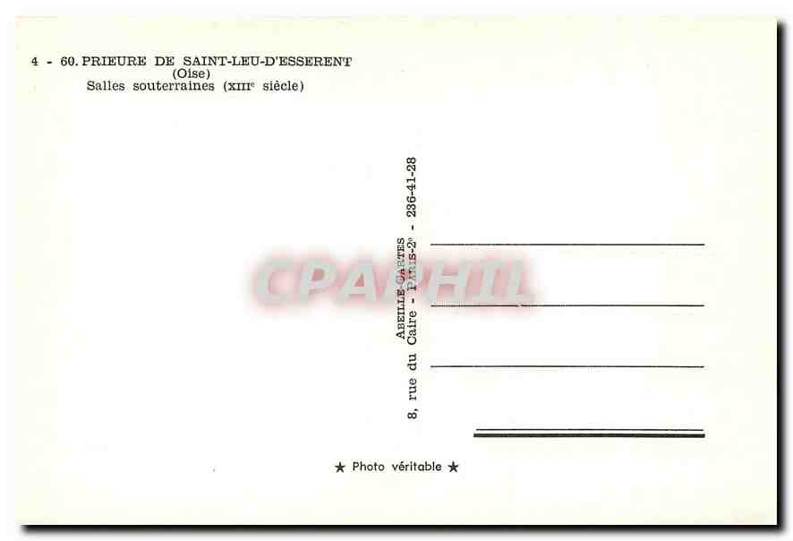 CPM Prieure de Saint Leu d'Esserent (Oise) Salles souterrsaines (XIIIes) — Back