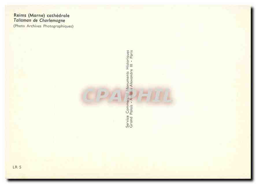 CPM Reims (Marne)Cathedrale Talisman de Charlemagne — Verso