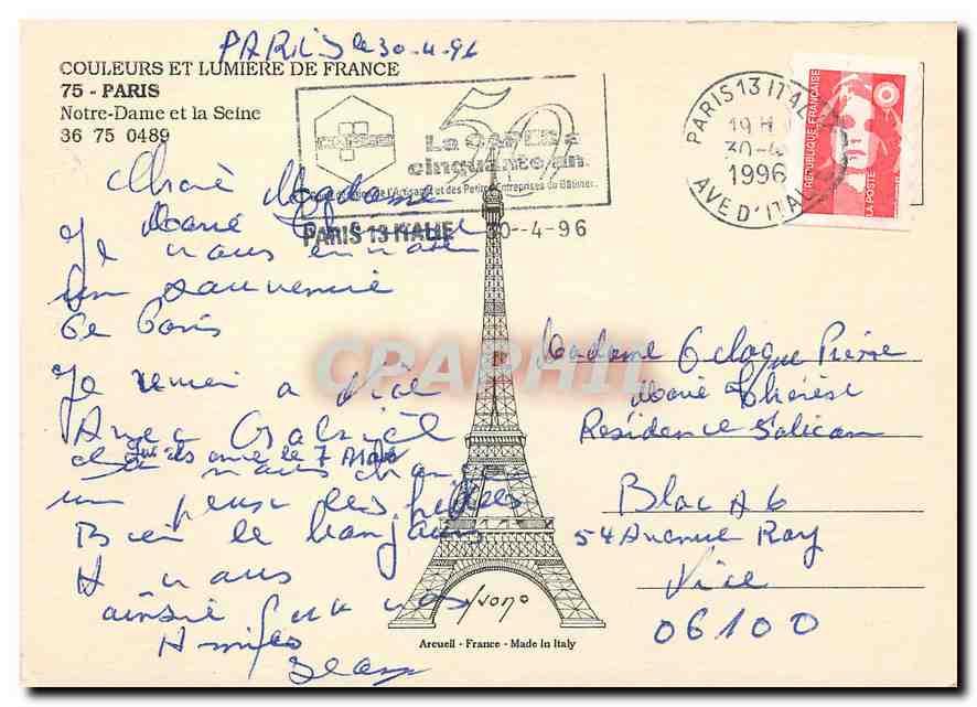 CPM Couleurs et Lumiere de France Paris Notre Dame et la Seine — Verso
