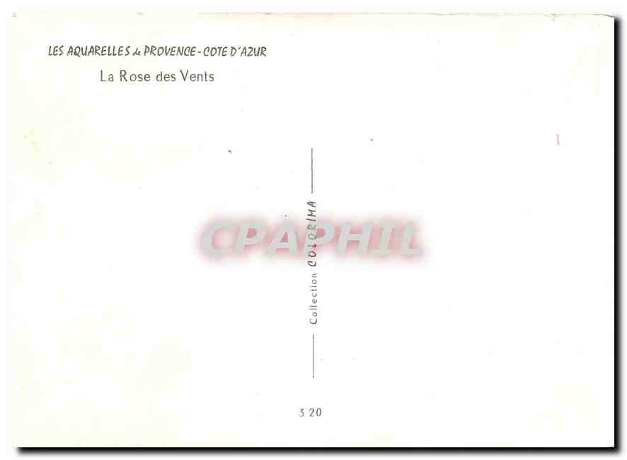 CPM Les Aquarelles de Provence Cote d'Azur la Rose des Vents — Verso