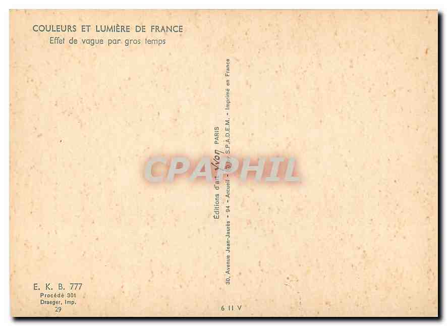 CPM Couleurs et Lumiere de France Effet de vague par gros temps — Rückseite