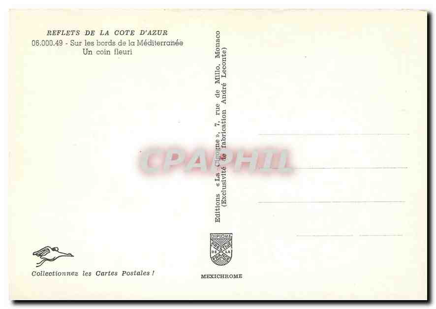CPM Reflets de la Cote d'Azur sur les bords de la Mediterranee un coin Fleuri — Verso
