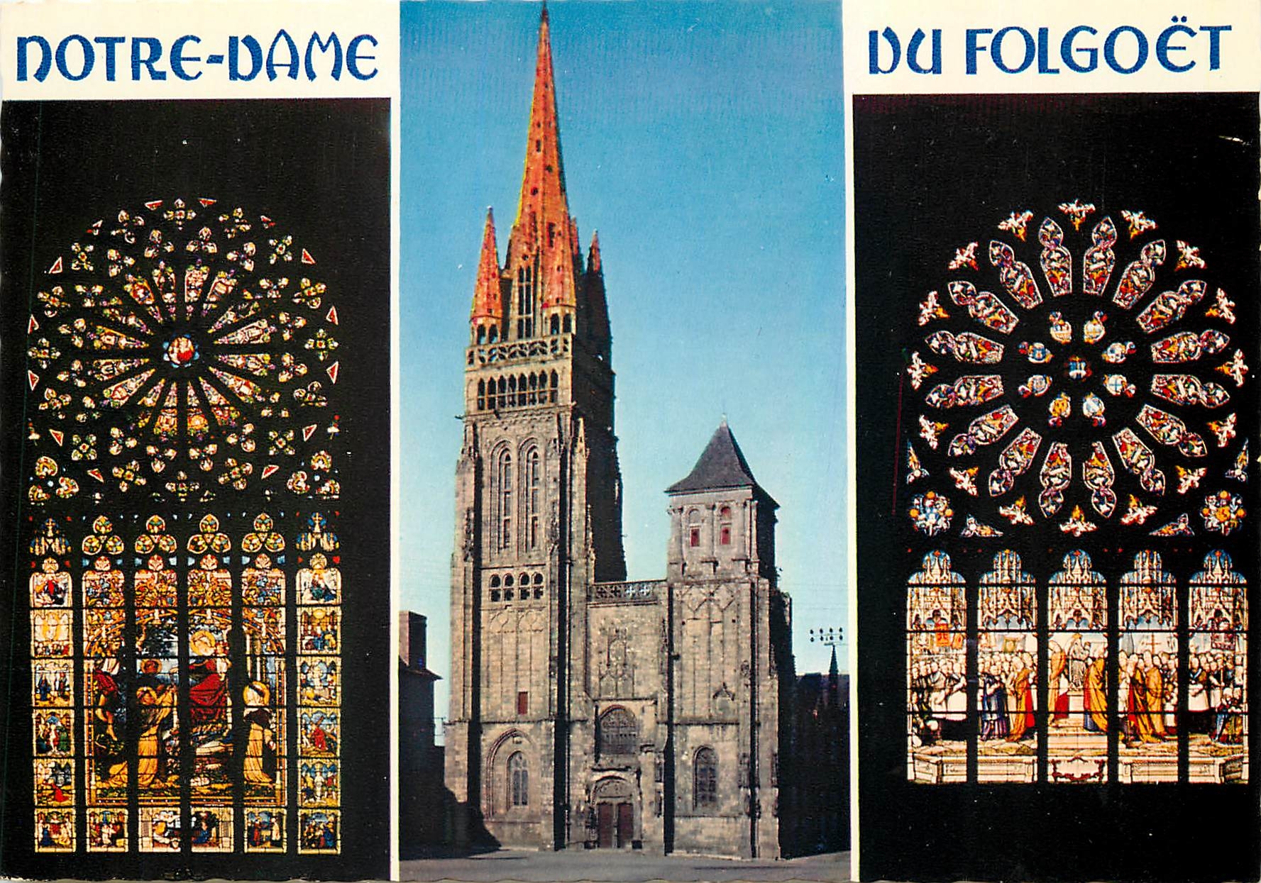 CPM La Bretagne en couleurs Notre Dame du Folgoet (Nord Finistere) collegiale en gothique flamboyant