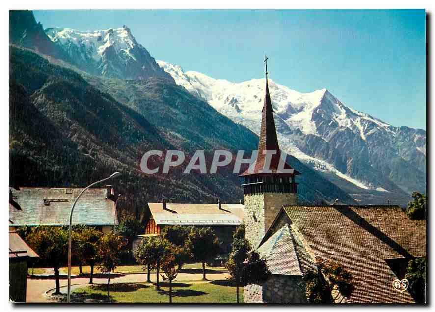 CPM Chamonix Mont Blanc Le Chapelle des Praz de Chamonix et le Massif du Mont Blanc