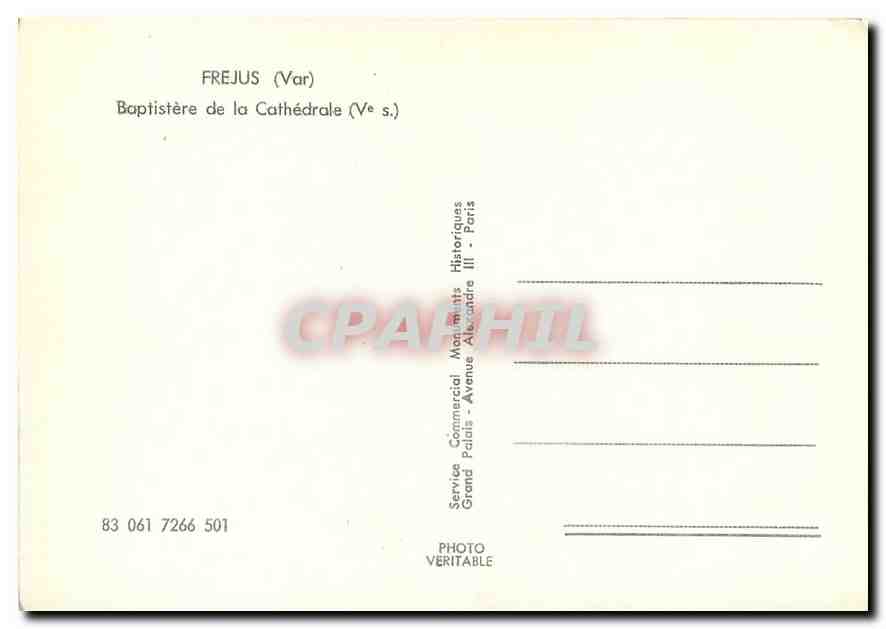 CPM  Frejus (Var) Baptisere de la Cathedrale (Ves) — Rückseite