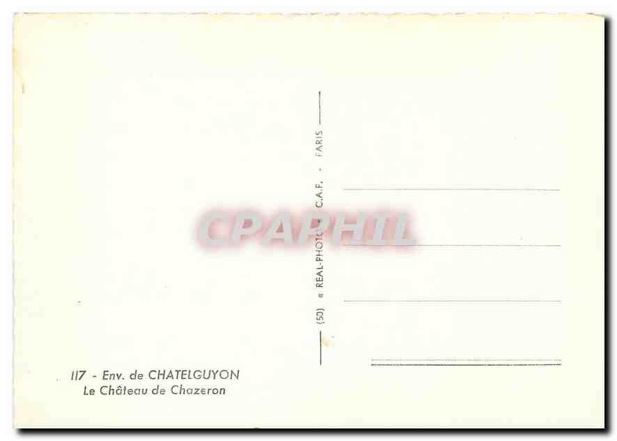CPM Env de Chatelguyon le chateau de Chazeron — Rückseite