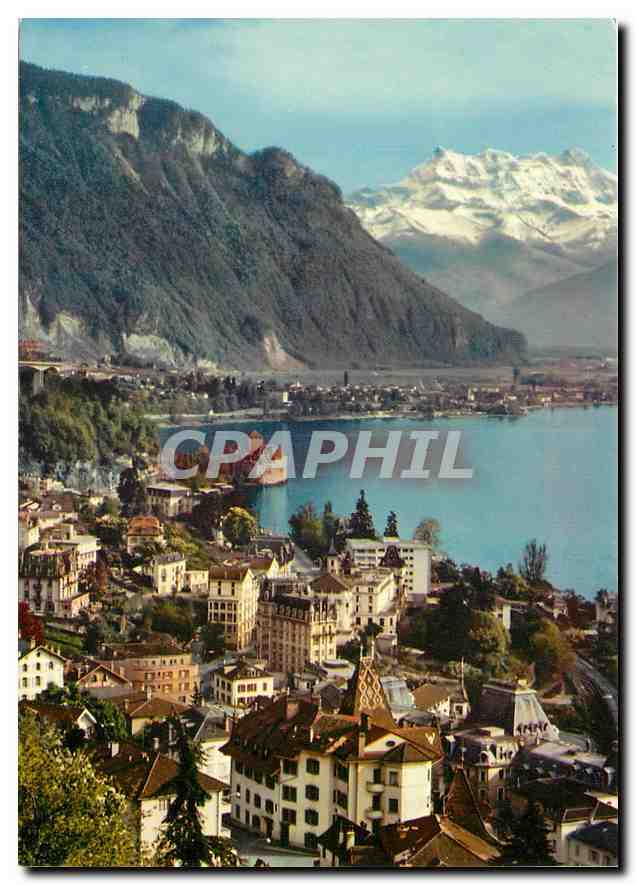 CPM Territet Montreux Vue generale et les dents du Midi