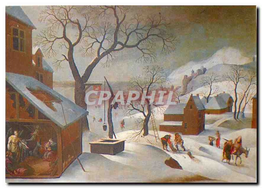 CPM Chapelle N D de Montfaucon d'Abel Grimer Ecole flamande XVIe s Janv la neige