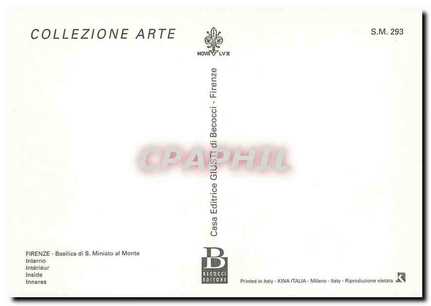 CPM Firenze Basilica di S Miniato al Monte Interieur — Rückseite