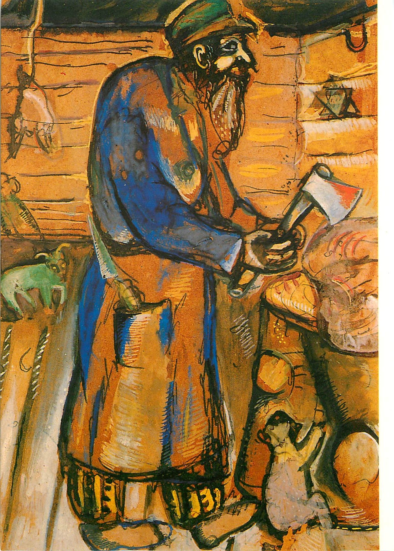 CPM Fondation Pierre Gianadda Martigny Musee de l'automobile Chagall en Russie 1991 Le Boucher