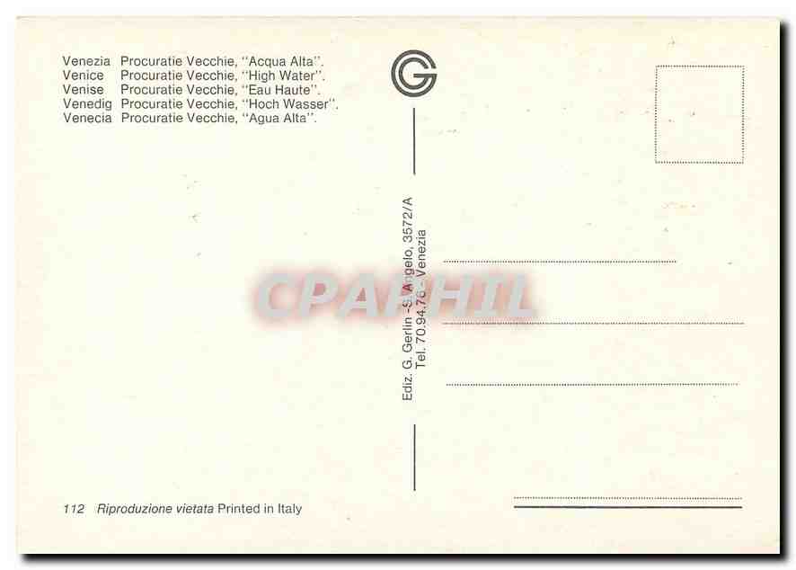 CPM Venise Procuratie Vecchie eau haute — Rückseite