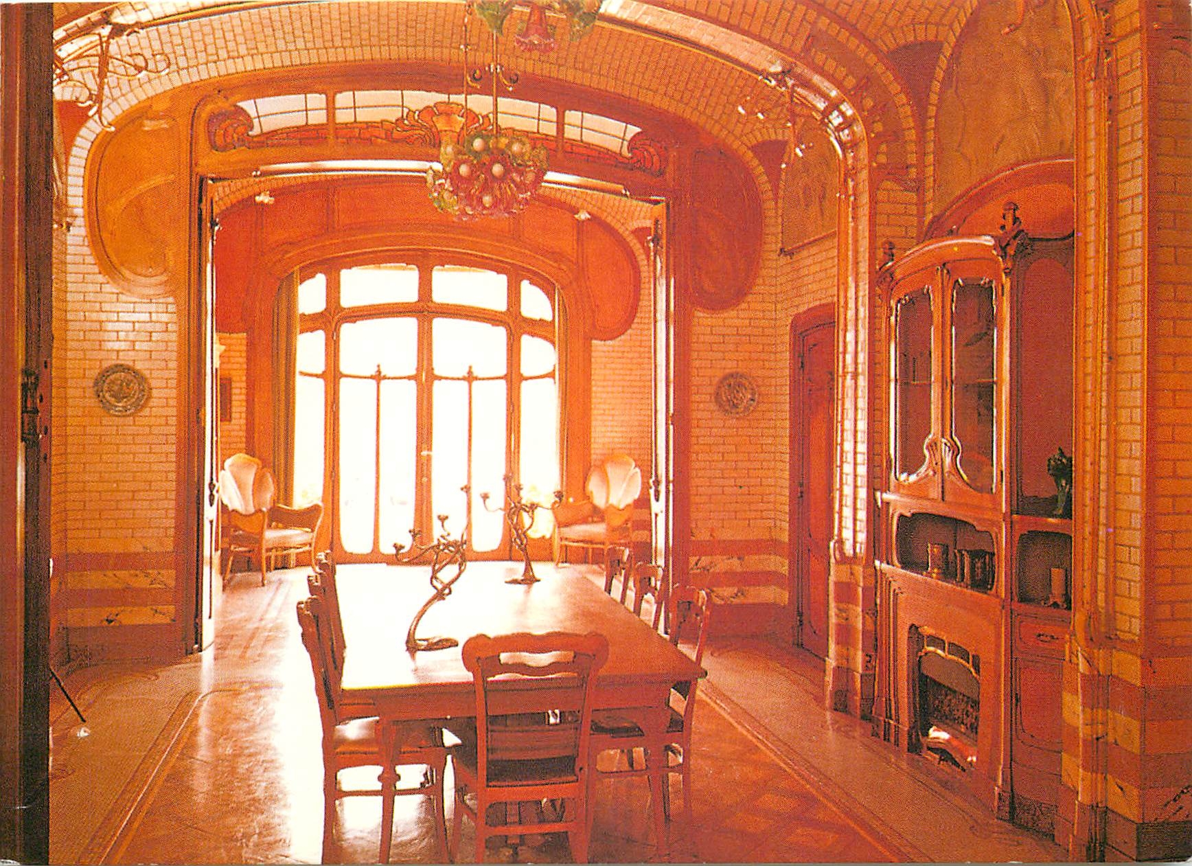 CPM  Victor Horta salle a manger Gilles les Bruxelles 1898 1900