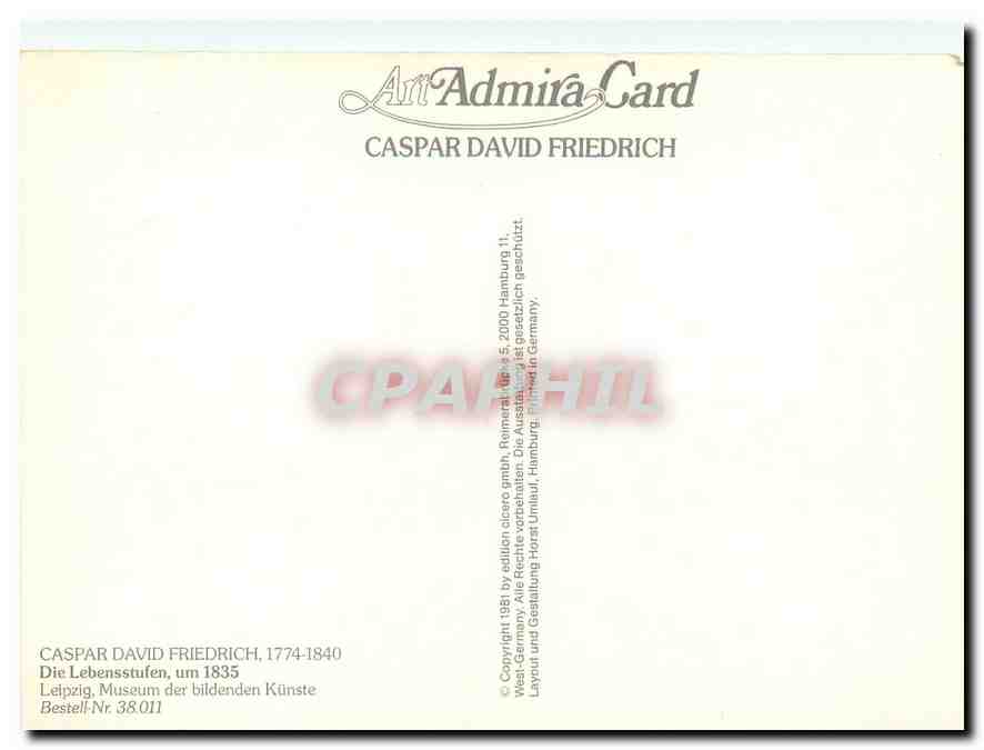 CPM Caspar David Friedrich 1774 1840 die lebensstufen um 1835 — Rückseite