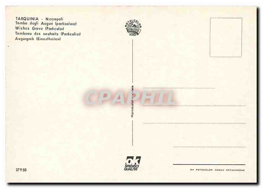 CPM Tarquinia Nacropoli Tombeau des souhait (Particuled) — Rückseite