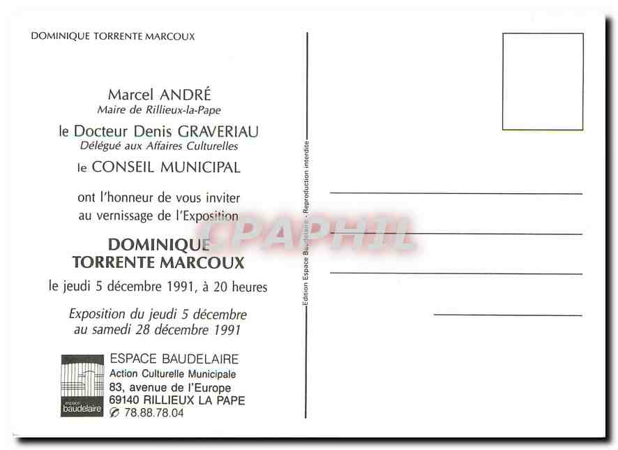 CPM Toulouse 90 Dominique Torrente Marcoux — Rückseite