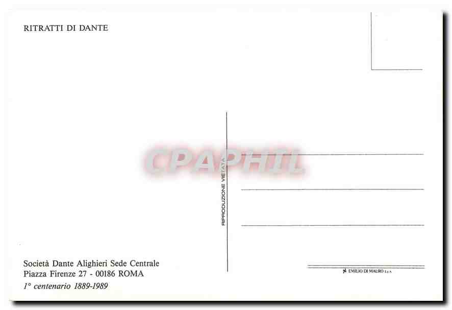 CPM Ritratti di dante Piazza firenze Roma — Rückseite