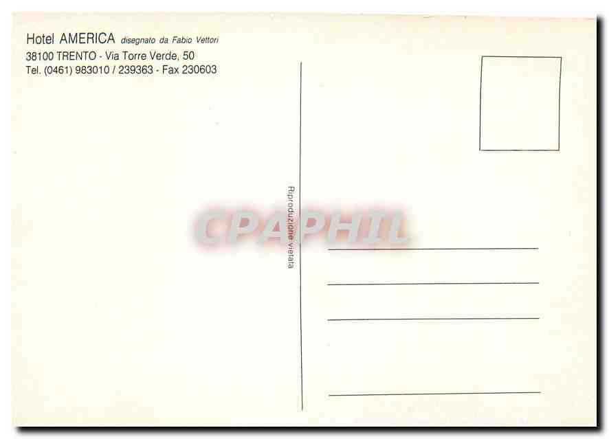 CPM Hotel America disegnato da Fabio Vetton Trento Via Torre Verde — Back