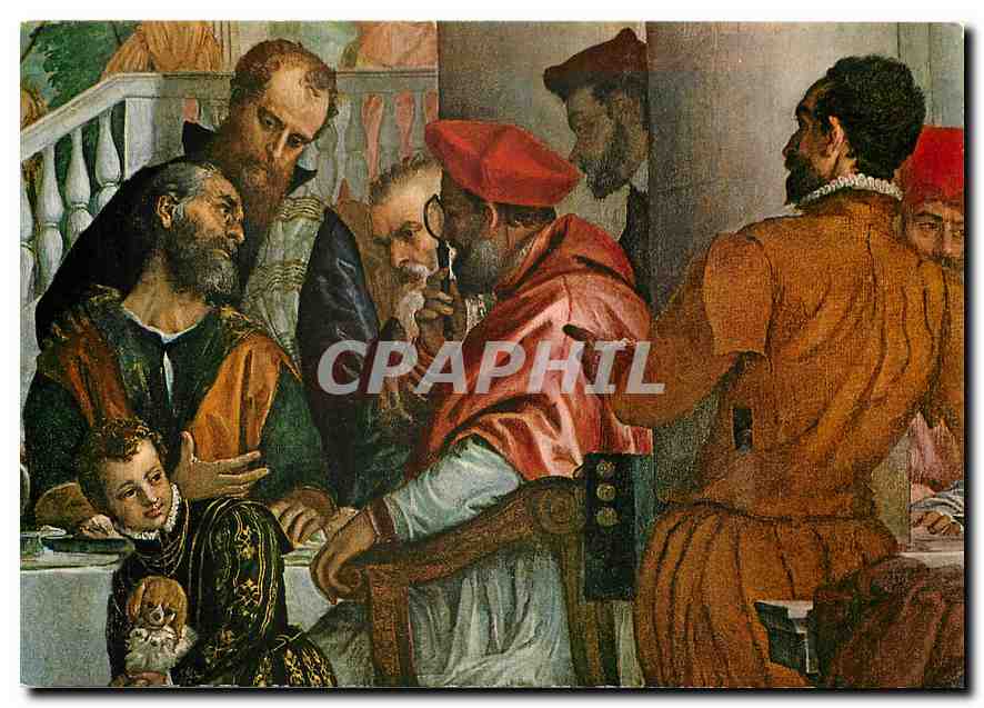 CPM Vicenza Basilica di Monte Berico detail du repas de Saint Gregoire le grand par paolo veronese (