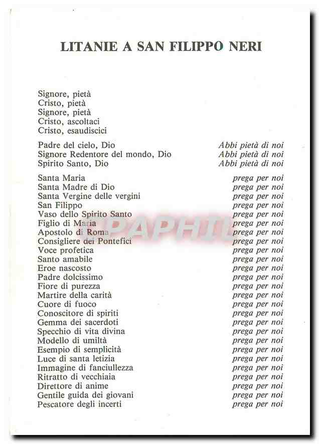 CPM Effige di S F Neri veneralta nella cappella della casa Madre delle suore di S F neri DI FIRENZE — Rückseite
