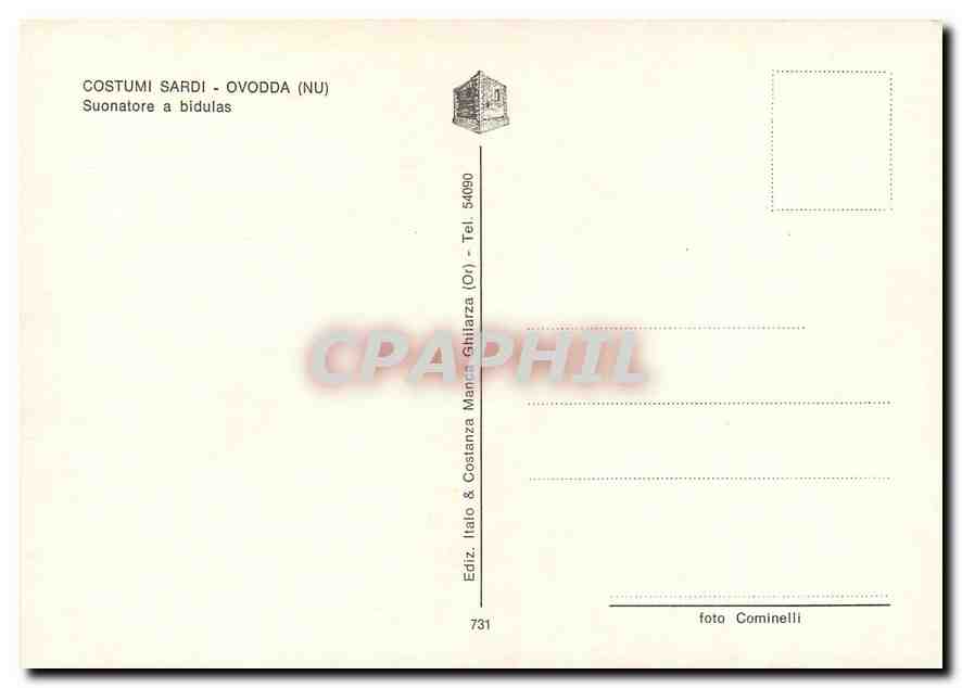 CPM Costumi Sardi Ovodda (NU) Suonatore a bidulas — Rückseite
