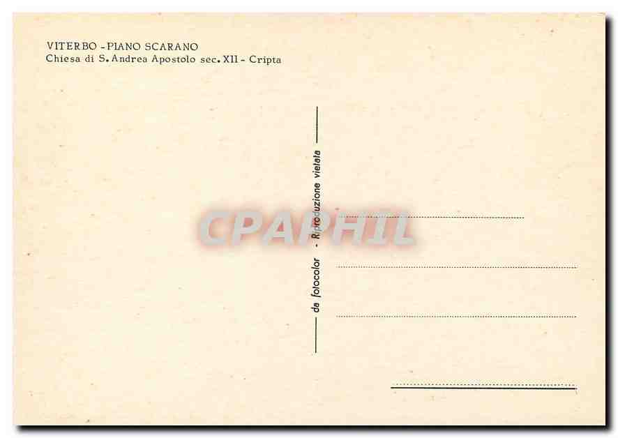 CPM Viterbo Piano Scarano Chiesa si S Andrea Apostolo sec XII Cripta — Back