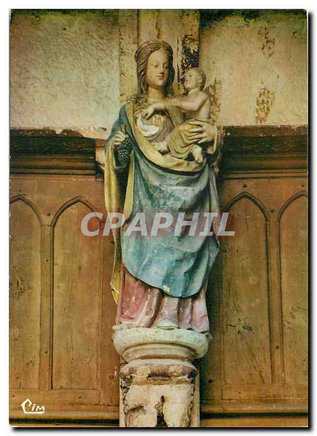 CPM Semur en Auxois (Cote d'Or) Collegiale Notre Dame (XIIIes) la vierge au Raisin