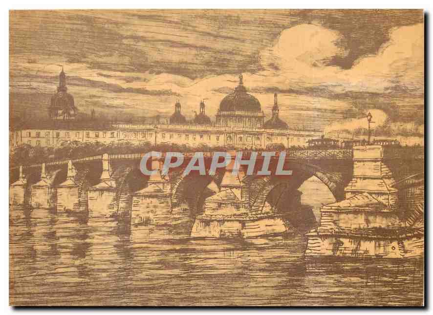 CPM Le Pont de la Guillotiere en 1895 Aquatinte de Joannes Drevet dit le Maitre du Vieux Lyon (1854 