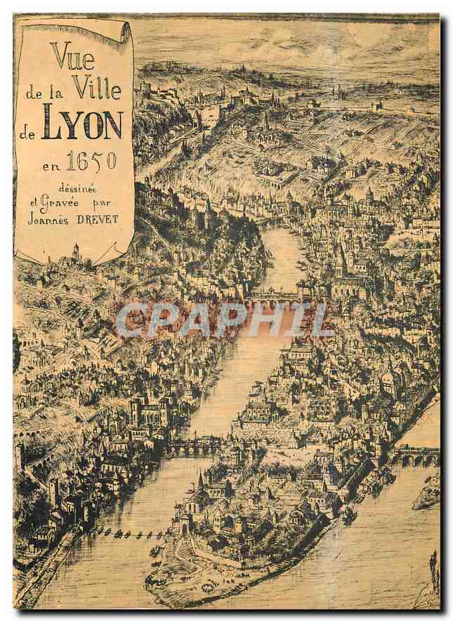 CPM Vue de la ville de Lyon en 1650 dessinee et gravee par Jeannes Brevet