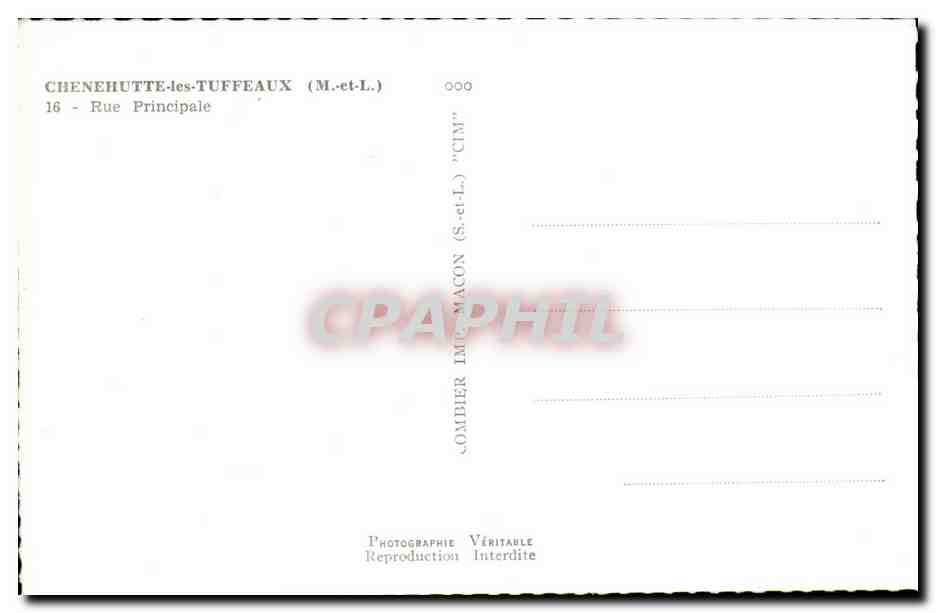 Chenehutte-les-Tuffeaux - CPA - Rue Principal — Verso