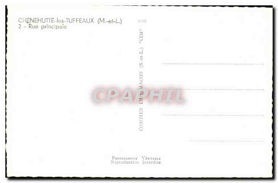 Chenehutte-les-Tuffeaux - CPA - Rue Principal — Rückseite