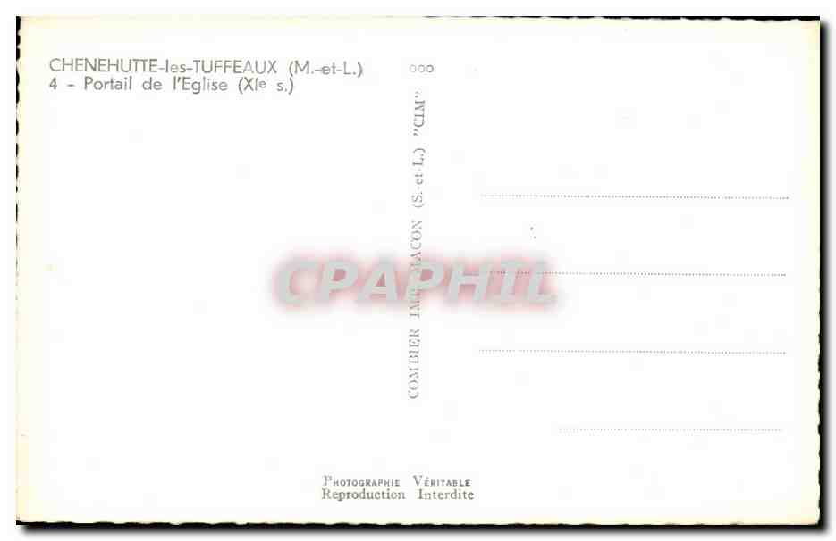 Chenehutte-les-Tuffeaux - CPA - Portail de l' Eglise — Rückseite