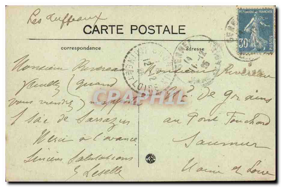 Chenehutte-les-Tuffeaux - CPA - par Gennes  — Rückseite