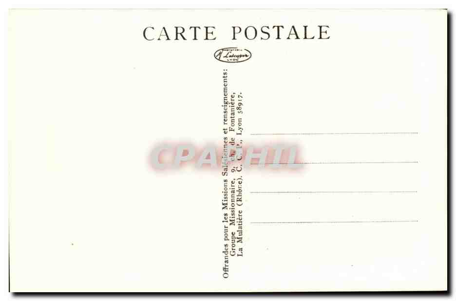 Missions Salesiennes -CPA- Chef indigene sa 'tzanza' sur la poitrine entoure de ses partisans — Rückseite