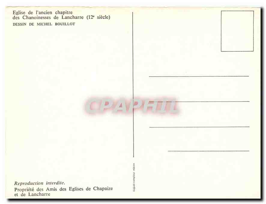 CPM Eglise de l'ancien chapitre des Chanoinesses de Lancharre  — Rückseite