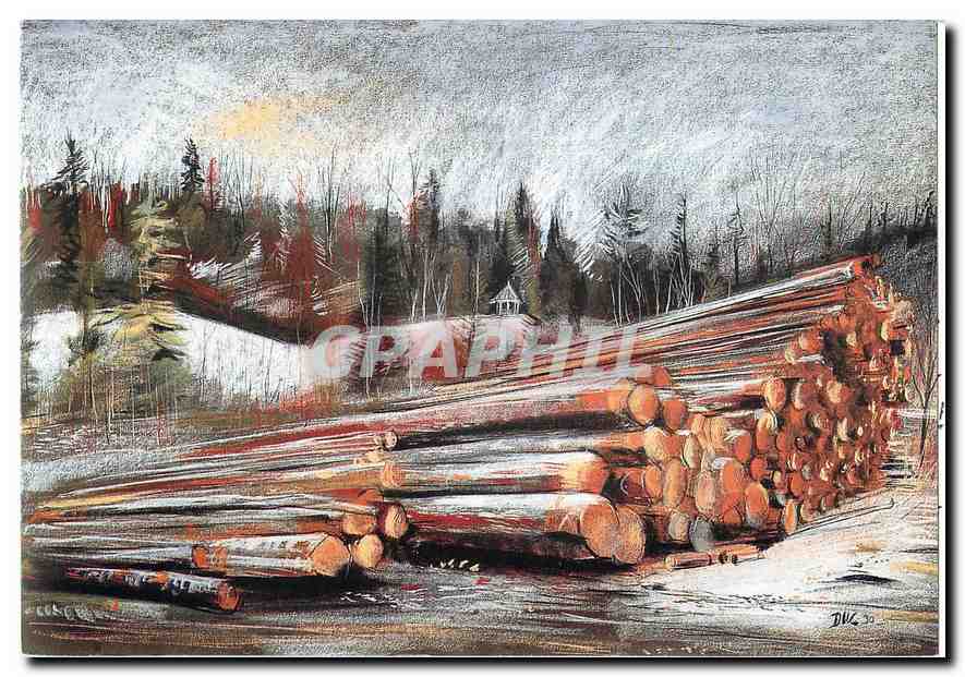 CPM Les grumes a Pont de la Chaux Illustration de Pierre duc 