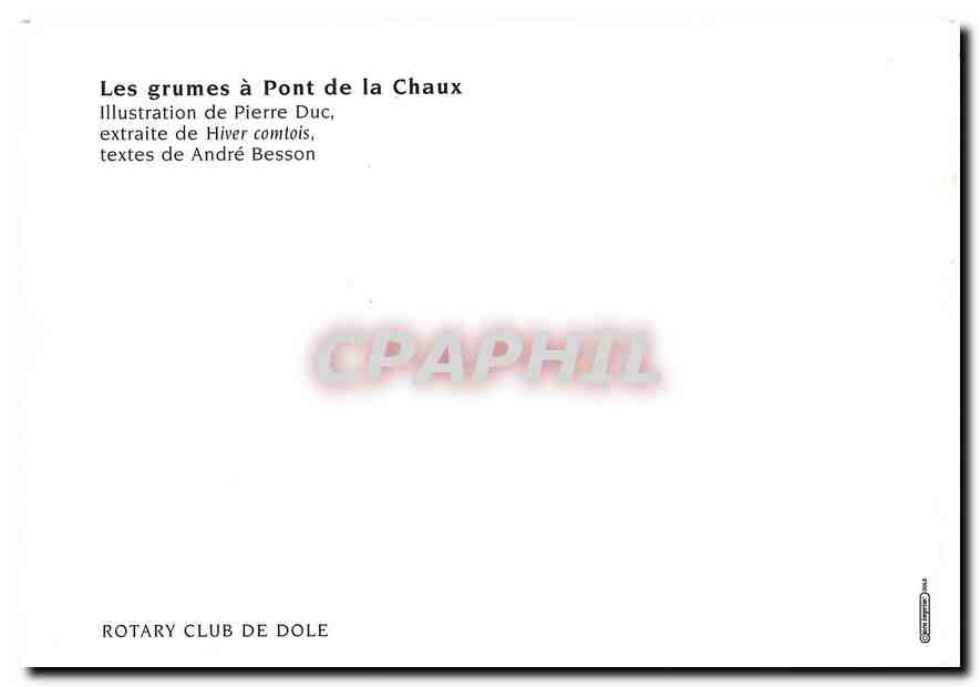 CPM Les grumes a Pont de la Chaux Illustration de Pierre duc  — Rückseite