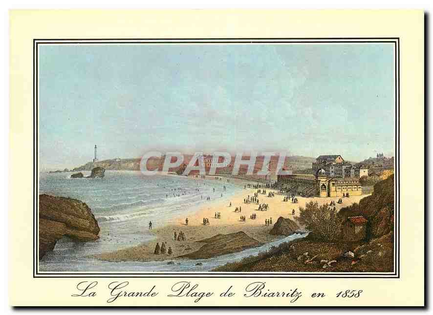 CPM Biarritz Vieille Gravures de 1858 Vue de la Villa Eugenie ou Palais Imperial avec la Grande 