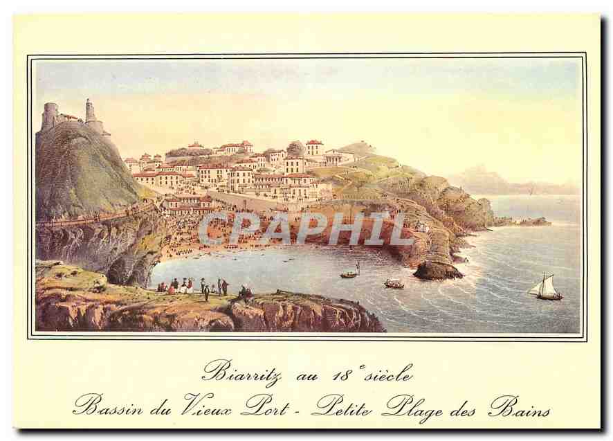 CPM Biarritz Vieille Gravures du 18e siecle Bassin du Port Vieux Petite Plage des Bains 