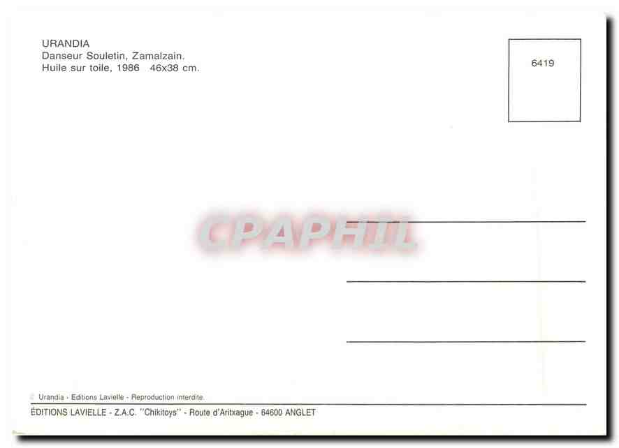 CPM Urandia Danseur Souletin Zamalzain  — Rückseite