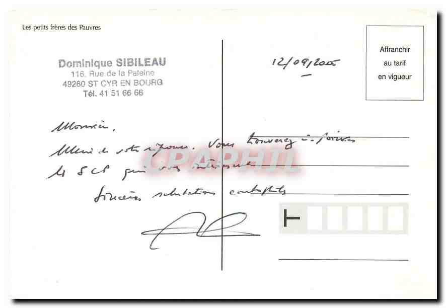 CPM Les petits freres des Pauvres  — Rückseite