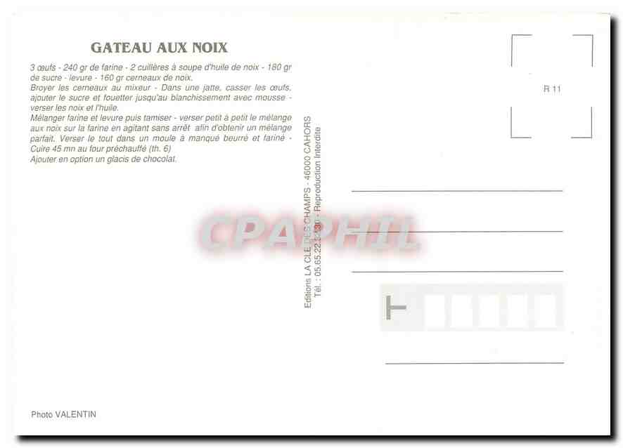 CPM Gateau aux noix  — Rückseite