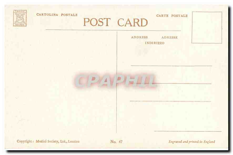 CPM Rossetti Ecce Ancilla Domini London Tate Gallery  — Verso